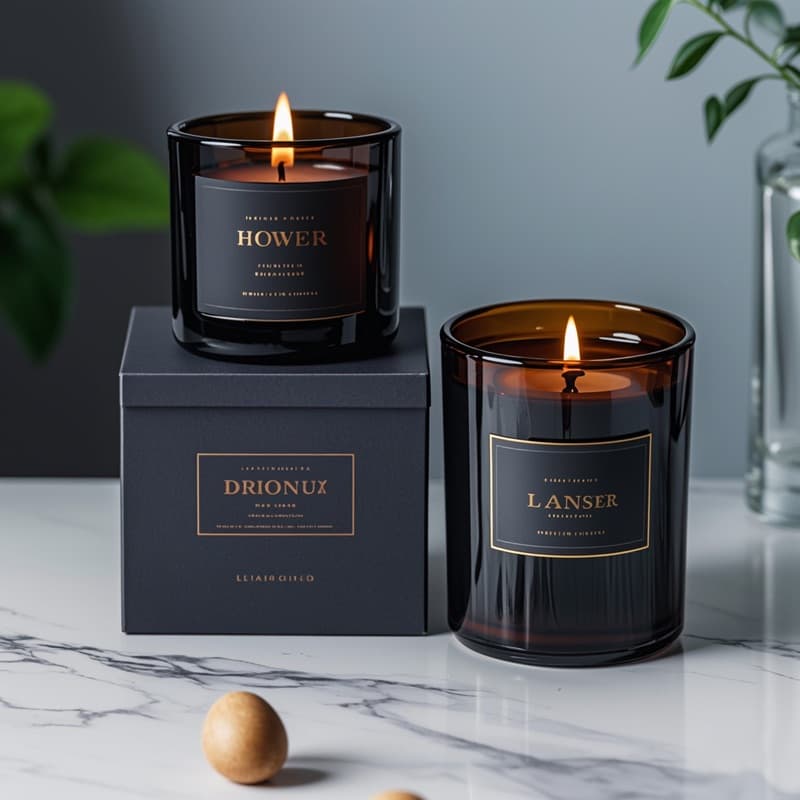 Black Champagne Gold Candle Jar