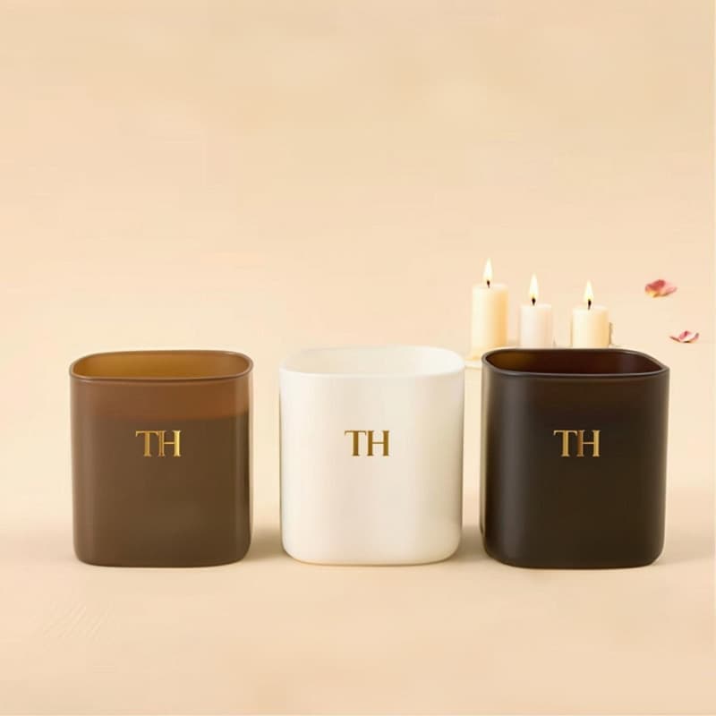 White Square Matte Thick-Bottom Candle Jar